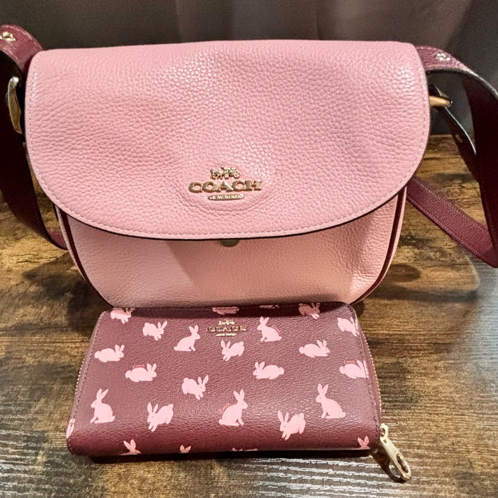 Coach Pink Crossbody Featuring the Lunar New Year Bunny Pattern